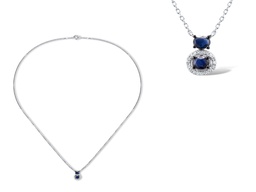 [NGD223154 Gold & Diamond DIVY19] NGD223154 Necklace 18K,2.5g,Dia,0.040ct,I,I,J,18 pcs,Blue Sapphire ,0.481ct,2 pcs