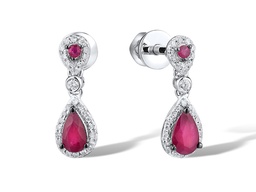 [EDG323167 Gold & Diamond DIVY19] EGD323167 Earrings 14K,1.9g,Dia,0.141ct,I,I,J,60 pcs,Ruby,0.535ct,4 pcs