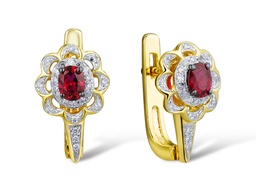 [EGD432170 Gold & Diamond DIVY19] EGD432170 Earrings 14K,2.6g,Dia,0.155ct,I,J,50 pcs,Ruby,0.402ct,2 pcs