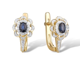 [EDG421172 Gold & Diamond DIVY19] EGD421172 Earrings 14K,2.6g,Dia,0.155ct,I,I,J,50 pcs,Blue Sapphire ,0.481ct,2 pcs
