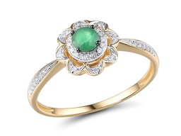 [RGD296147 Gold & Diamond DIVY19] RGD296147 Ring 14K,1.7g,Dia,0.118ct,I,J,38 pcs,Emerald,0.249ct,1 pcs