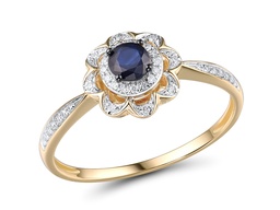 [RGD297148 Gold & Diamond DIVY19] RGD297148 Ring 14K,1.7g,Dia,0.118ct,I,I,J,38 pcs,Blue Sapphire ,0.343ct,1 pcs