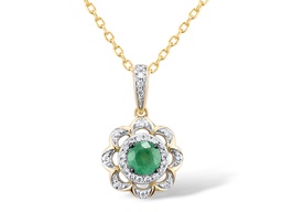 [NGD312156 Gold & Diamond DIVY19] NGD312156 Necklace 14K,2.14,Dia,0.087ct,I,J,28 pcs,Emerald,0.249ct,1 pcs