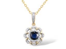 [NGD312157 Gold & Diamond DIVY19] NGD312157 Necklace 18K,0.9,Dia,0.087ct,I,I,J,28 pcs,Blue Sapphire ,0.343ct,1 pcs