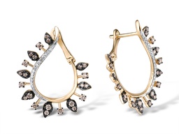 [EDG614184 Gold & Diamond DIVY19] EGD614184 Earrings 14K,3.6g,Dia,0.084ct,I,I,J,38 pcs,Brown Diamond,0.4818ct,46pcs