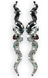 [V3125 Shining Crystals] V3125, Earrings Silver. 925,  Jet Crystal
