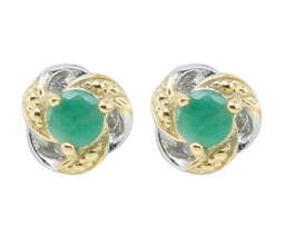 [V4846 Gemstones] V4846, Earrings Silver 925, Emerald IPGold
