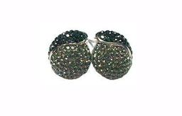 [V3289 Shining Crystals] V3289, Earrings Silver. 925,  Jet Hematite Crystal