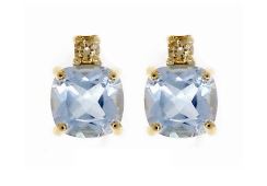 [V5245 Gemstone] V5245, Earrings Silver 925, Citrine, Sky Blue Topaz, IP Gold Plated