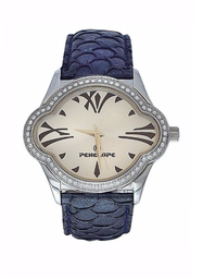 [PE08151B Watches] PE08151B, Watches,  silver dial & case,  black strap