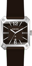 [PE235N Watches] PE235N, Watches S. Steel Quartz,  Steel case,  black leather strap 