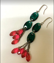 [V4042 Shining Crystals] V4042,Earrings,Silver,Crystal