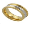 [U3654 Stainless Steel] U3654, Ring S. Steel 316L,  IPGold