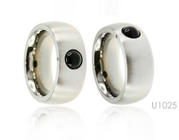 [U1025 Stainless Steel] U1025, Ring S. Steel 316L,  Onyx Stone,  Men's Collection