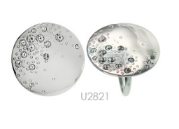 [U2821 Stainless Steel] U2821, Ring S. Steel 316L,  White Crystal