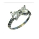 [U3315 Stainless Steel] U3315, Ring S. Steel 316L,  White Zircone