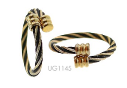 [UG1145 Stainless Steel] UG1145, Ring S. Steel 316L Wire,  Gold Plated