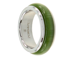 [U2951 Stainless Steel] U2951, Ring S. Steel & Cat Eye,  Midnight Collection