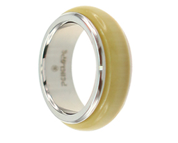 [U2950 Stainless Steel] U2950, Ring S. Steel & Cat Eye,  Midnight Collection