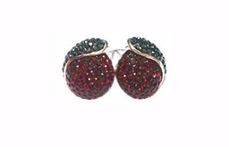 [V3290 Shining Crystals] V3290, Earrings Silver. 925,  Jet Hematite&Siam Crystal