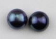 [V3187 Pearl Collection] V3187, Earrings Silver. 925, Black WF Pearl 8. 5-9mm