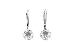 [V5433 Gemstone] V5433, Earrings Silver 925, White Topaz 