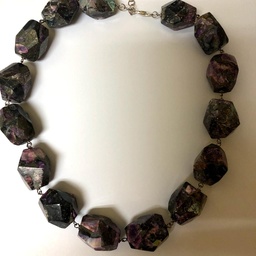 [N3158  Stainless Steel] N3158,Necklace,S,steel,Purple 