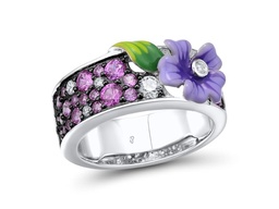 U4098,Ring,925 Sterling Silver,Cubic Zirconia,Enamel