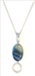 [N3119 Silver & Stones] N3119, Necklace  Silver.925,  White Zircone,  Blue Agata 