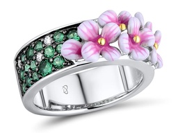 U4097,Ring,925 Sterling Silver,Cubic Zirconia,Enamel