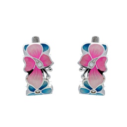 [V5733 Art Nouveau] V5733, Earring, 925 Sterling Silver, Cubic Zirconia. Enamel 