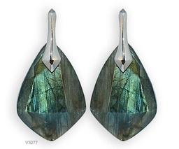 [V3277 Gemstone] V3277, Earrings Silver. 925,  Labradorite,  Midnight Collection