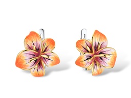[V5533 Art Nouveau] Earrings Silver 925,Enamel