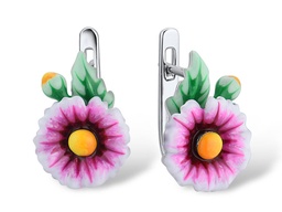 [V5540 Art Nouveau] Earrings Silver 925,Enamel