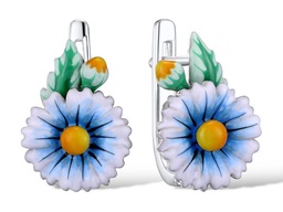 [V5539 Art Nouveau] Earrings Silver 925,Enamel