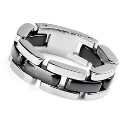 [U3391 Men's Collection] U3391, Ring S. Steel 316L black ceramic
