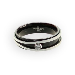 [U3222 Men's Collection] U3222, Ring S. Steel 316L,  Black Plated ,  Zircone,  LADY