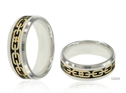 [U3224 Men's Collection] U3224, Ring S. Steel 316L,  IPBlack & IPGold,  Men's Collection