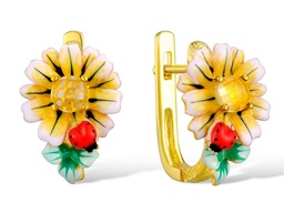 [V5537 Art Nouveau] Earrings Silver 925,Enamel