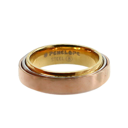 [U2495 Stainless Steel] U2495, Ring S. Steel 316L IPGold,  IPRosegold