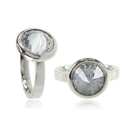 [U2933 Stainless Steel] U2933, Ring S. Steel 316L,  Zircone,  S. Steel Collection