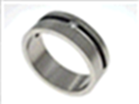 [U1347 Men's Collection] U1347, Ring S. Steel 316L,  Zircone Steel 