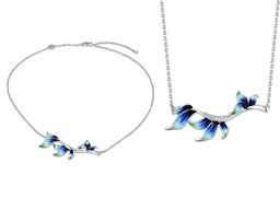 [N5488 Art Nouveau] Necklace Silver 925,Enamel