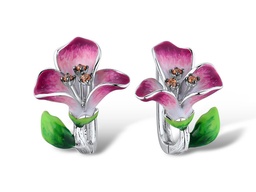 [V5532 Art Nouveau] Earrings Silver 925,Enamel