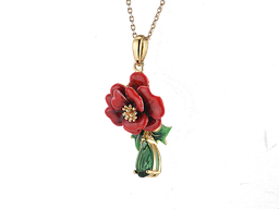 [N5483 Art Nouveau] Necklace Silver 925,Enamel