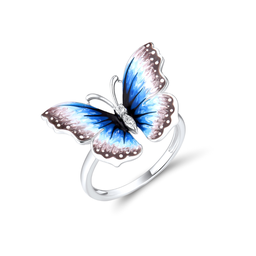 U4107, Ring, 925 Sterling Silver, Cubic Zirconia, Matt Enamel