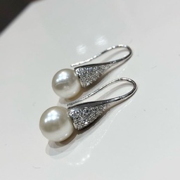 [V5012 Pearl Collection] V5012, Earrings Silver 925,   Fresh water pearl ,   Zircon