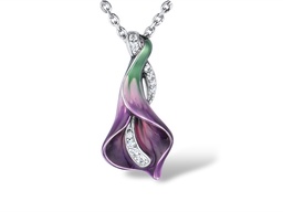 [N5727 Art Nouveau] N5727, Necklace,925 Sterling Silver,Cubic Zirconia, Enamel 