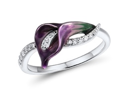 U4106, Ring,925 Sterling Silver,Cubic Zirconia.Enamel 