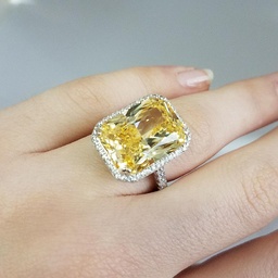 [U3987 Classics EXTRA] U3987, Ring Silver 925 , Zircon Yellow color